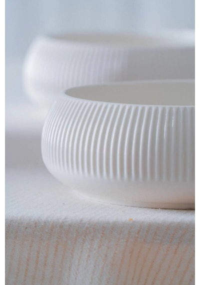 Acar Linea Porselen Beyaz Yuvarlak Kase 17x6 Cm