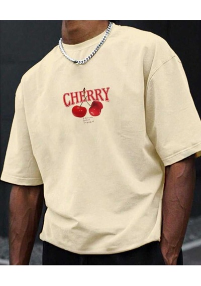 Noıssey Bej Cherry Red Bomb Oversize Unisex Trend