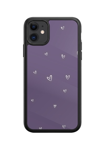 İphone 11 Uyumlu Mor Desenli Kamera Korumalı Darbelere Dayanıklı Kılıf 1038-mor-iphone11