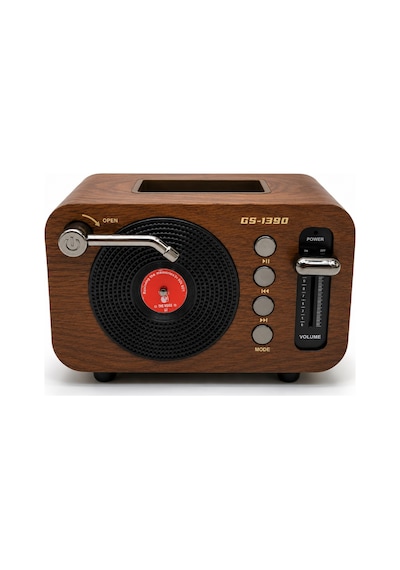 Gs-1390 Retro Bluetooth Hoparlör Ve Fm Radyo Usb Bellek, Tf Kart, Aux Girişli Ahşap Tasarım