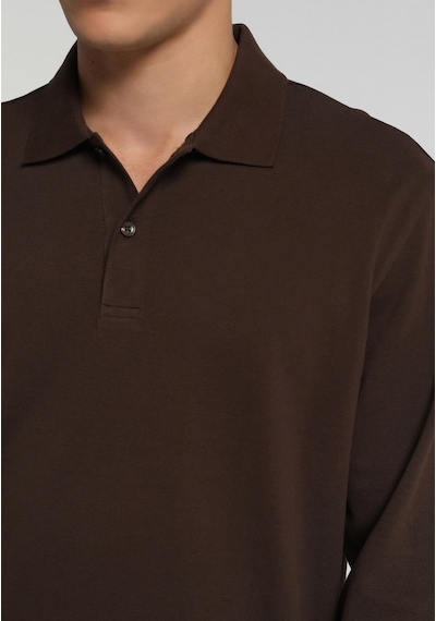 Colin's Colins Regular Fit Polo Yaka Düz Erkek Kahverengi Uzun Kol Tişört Cl1082503 Q1.v2 Brw