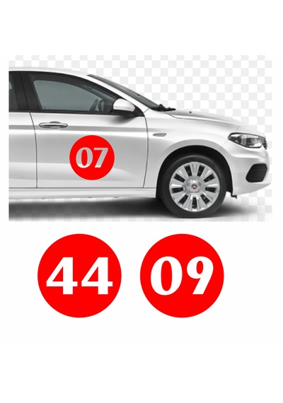 Kişiye Özel 2 Adet Numara Sticker - Motosiklet Araba Oto Karavan Cam Sticker - 00099 20x20 Cm