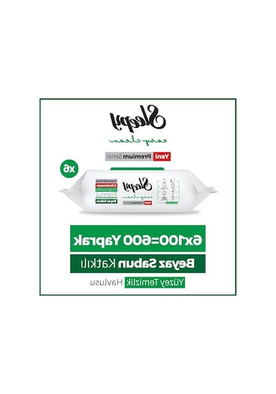 Sleepy Easy Clean Premium Beyaz Sabun Katkılı Yüzey Temizlik Havlusu Mendili 6x100 600 Yaprak Açık Bej