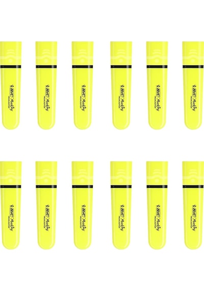 Bic Marking Flat Fosforlu Kalem Sarı 12 Adet Sarı