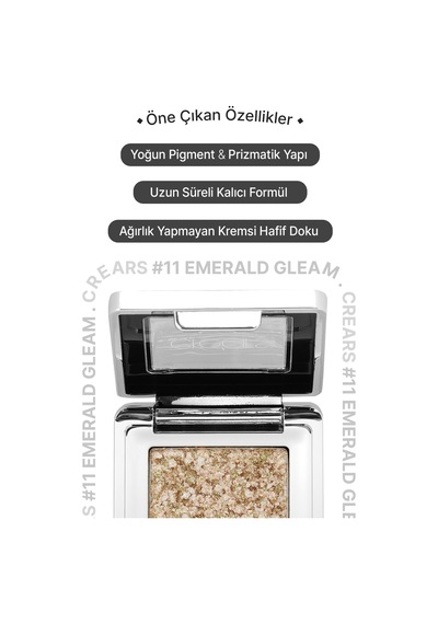 Mücevher Parlaklığında Yoğun Pigmentli Tekli Far Cre'ars Glitter Bomb Eyeshadow 11 Emerald Gleam 48237707