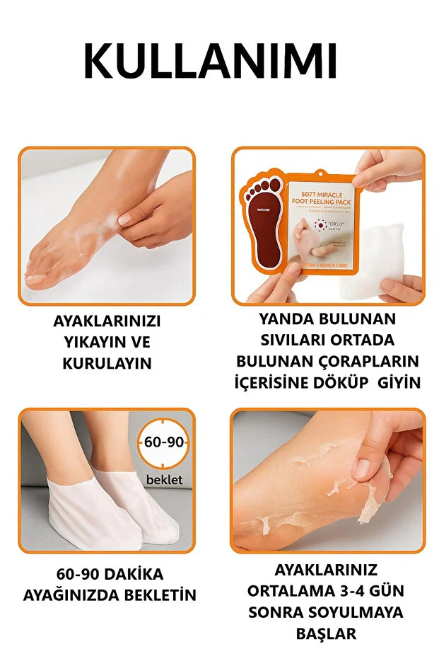 Soyulabilir Peeling Ayak Maskesi Peeling 3'lü