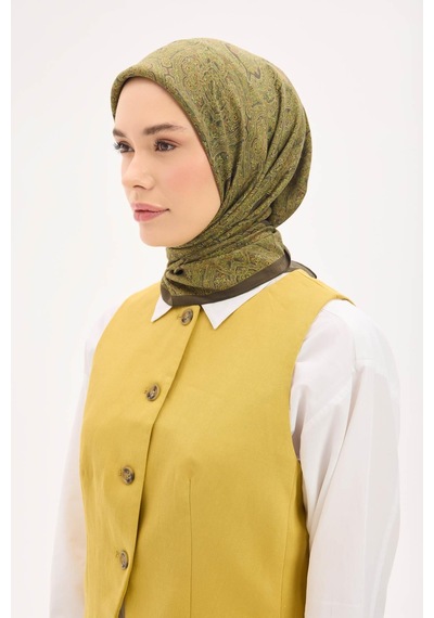 Silk Home Arve Eşarp Etnik Kahverengi 90x90 Çok Renkli
