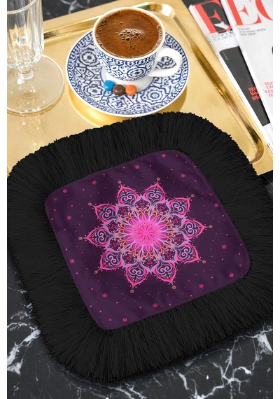 Mandala Motifli Saçaklı Dekor Peçetesi - Bohem Enerjik Mor Siyah Püsküllü Bardak Altlığı Mendil Okyanus Koyu Taba Mandala Motifli Saçaklı Dekor Peçetesi - Bohem Enerjik Mor Siyah Püsküllü Bardak Altlığı Mendil Okyanus Koyu Taba