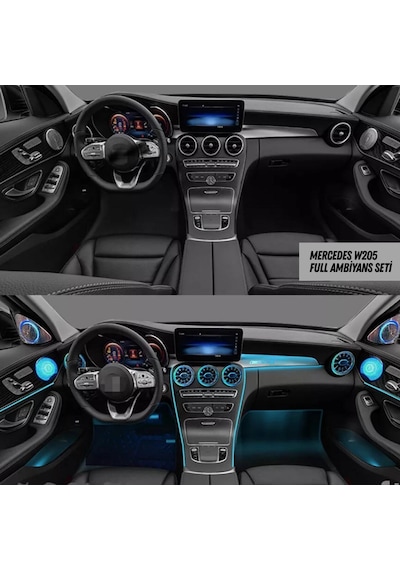 Mercedes W205 Özel Trim Uyumlu Ambıyans Seti 9"