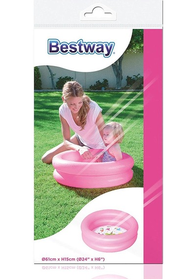 Bestway 2 Boğum Desenli Zeminli Çocuk Havuzu, (61x15 cm) 51061 Pembe