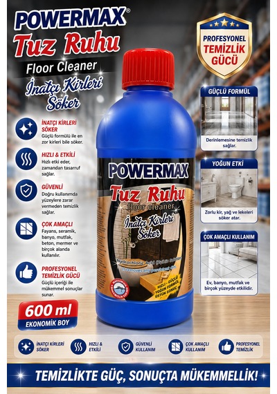 Powermax Tuz Ruhu 600 Ml X3 Set Kireç Ve İnşaat Kalıntısı Temizleyici