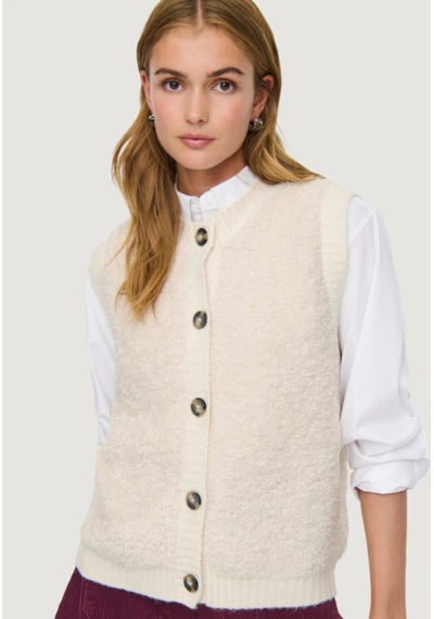 Jdy Jdyeira Life S/l On Button Vest Knt Noos Kadın Yelek 15359800 Krem