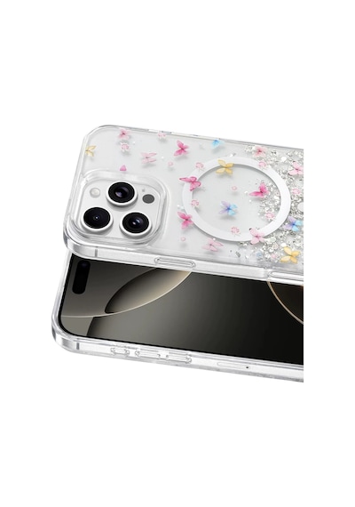 Onegif Apple Uyumlu iPhone 16 Pro Max Misk Simli Magsafe Kapak - Desen 4 Standart