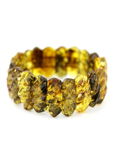 Kehribar Bileklik Fosilli Roleks Tasarım Ambergold Blk23-146 Çok Renkli