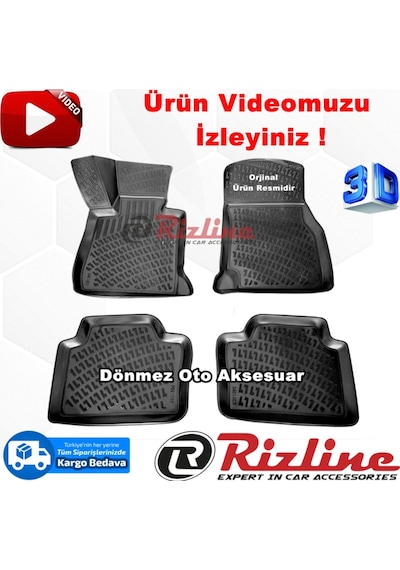 Bmw E90 3D Paspas Havuzlu Siyah 3 Serisi 2005-2013 Arası Rizline N11.22033