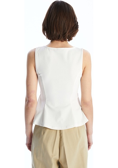 Lcw Vision Ekru Kare Yaka Peplum Bluz