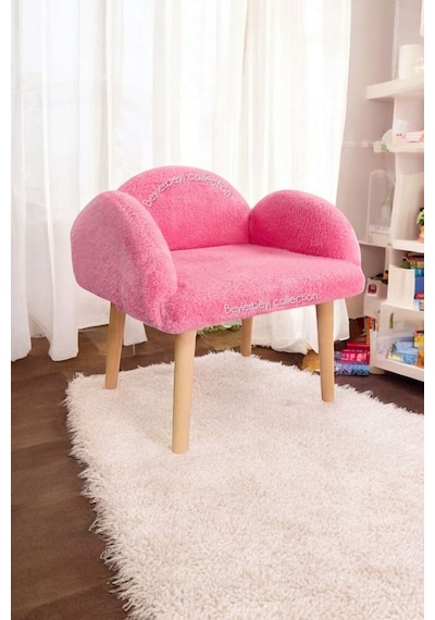 Çocuk Sandalyesi, Pembe Rengi, Çocuk Pufu , Sırtlı Puf , Çocuk Puf, Çocuk Dinleme Koltuğu Pembexhfhf