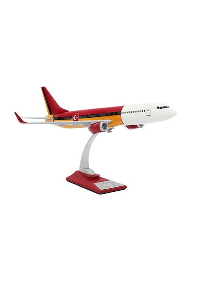 Zekupp Boeing 737-800 1/100 Ölçek Sarı Kırmızı Klasik Maket Uçak