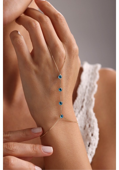 14 Ayar Altın Nazar Boncuklu Işıltılı Şahmeran