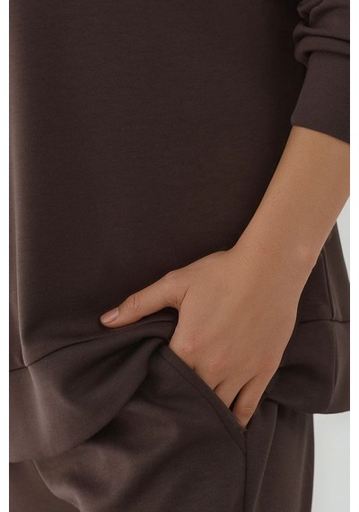 Hiccup Modal Dokunuşlu Basic Sweatshirt Kestane Kahvesi