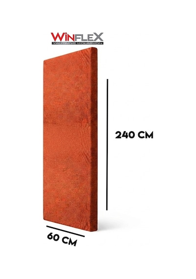 60x240cm - Akustik Kumaş Kaplı Panel Kiremit