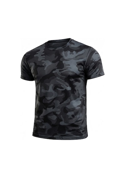 Serablanka Erkek Nem Emici Hızlı Kuruma Atletik Teknik Kamuflaj Desenli Spor T-shirt Siyah