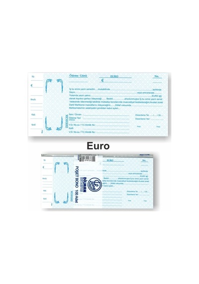 Dilman Euro Senet Koçanı 100 Lü Paket
