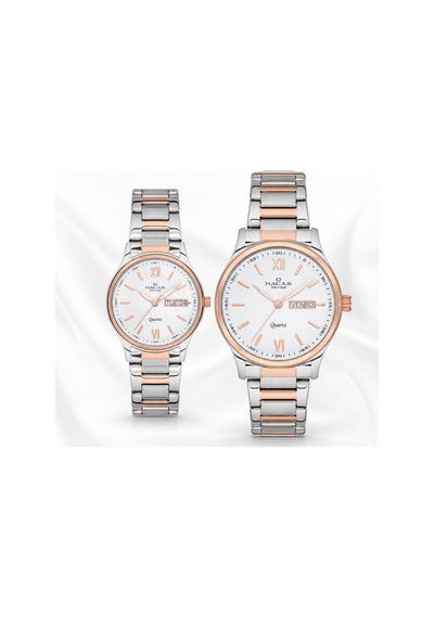 Nacar Çift Saati Gümüş - Rose Gold