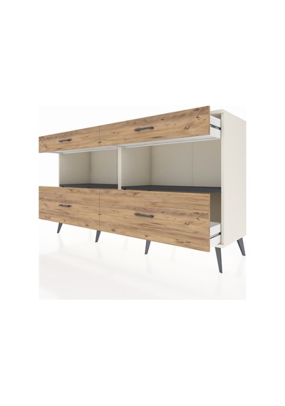 Hyperion Konsol 2 Raflı 4 Çekmeceli 176x44x99 Aytaşı-antrasit/ça Aytaşı-antrasit/çam