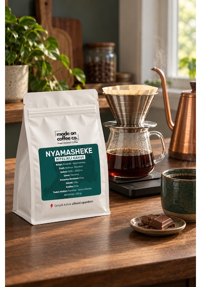 Nyamasheke Rwanda Nitelikli Filtre Kahve 200 Gr Bourbon Yıkanmış Çekirdek