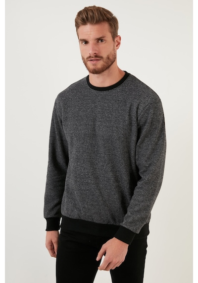 Buratti Slim Fit Bisiklet Yaka Pamuklu Erkek Kazak 456201 Gri