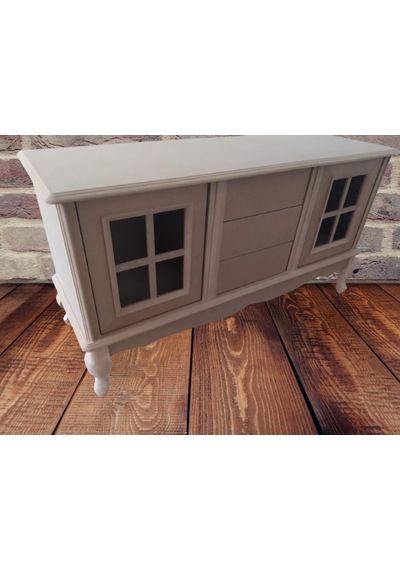 Tv Sehpası Windovs Nakış Model Kayın Torna Avangart Aslan Ayak Ham Renk 125 Cm El Yapım