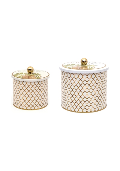 Evle Forrest Topuz Kulplu Saklama Kabı 2'li Set 17.5 x 15.5 CM + 14 x 12.5 CM Çok Renkli