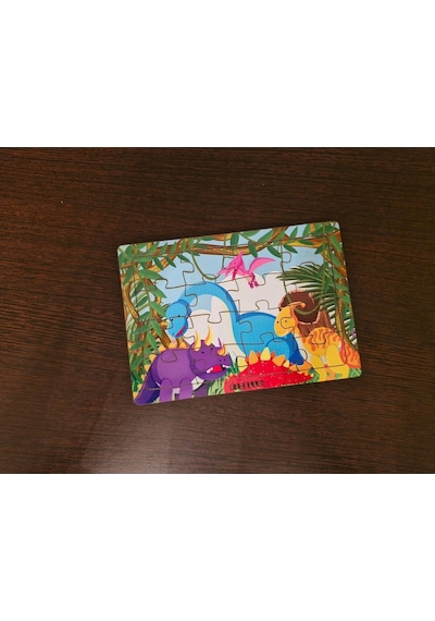 Dinozorlar 16 Parça Eğitici Ve Öğretici Ahşap Çocuk Puzzle & Yapboz Bebek Çocuk Oyuncak