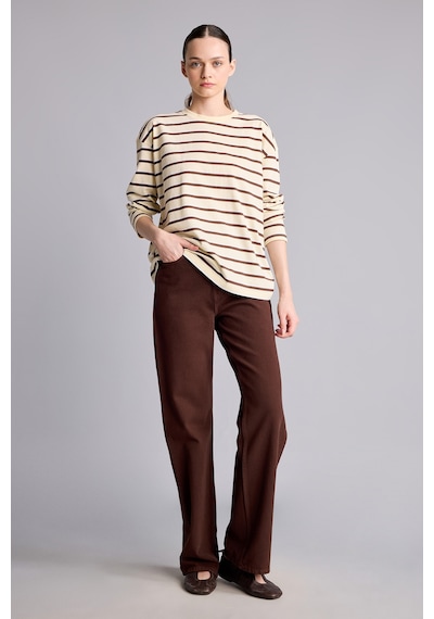 Defacto Straight Fit Normal Bel Düz Paça 5 Cepli Gabardin Pantolon H0092ax26aubn341 Kahve-bn341