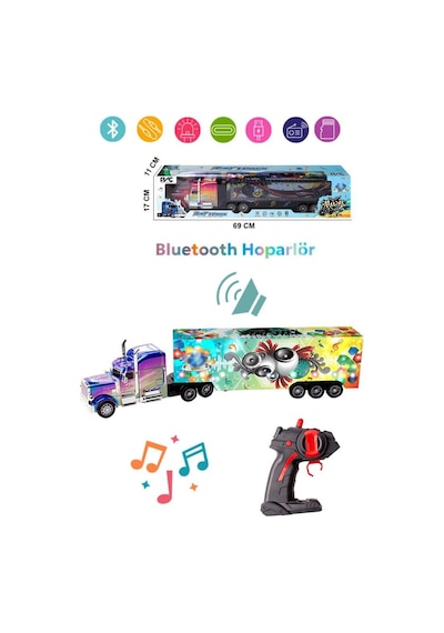 Royal Toys Şarjlı Kumandalı Hoparlör Dorseli Tır Wh8720 Mor Mor