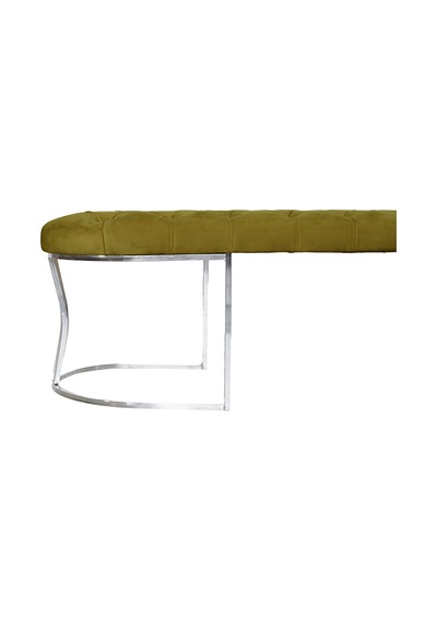 VİEGO SILVER HARDAL-Kapitoneli Model Puf&Bench&Koltuk-Oturak-Uzun Makyaj Puff-Yatak Odası Ucu&Önü