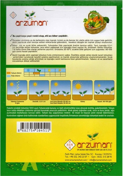 Arzuman Jalapeno Biber Tohumu 5 GR
