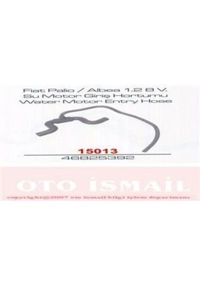 IBRAS 15013 IBRAS SU MOTOR GIRIS HORTUMU PALIO ALBEA 1.2 8V 97-02