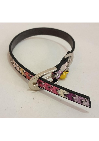 Pembe Kilim Desen Derili 1 CM Zilli Tasma
