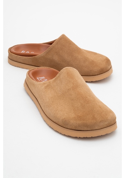 Luvishoes Luvi Shoes Space Toprak Süet Hakiki Deri Önü Kapalı Kadın Terlik Toprak