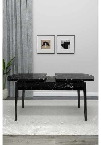 Renlife Yemek Masası Açılır 80x170 Ahşap Luxry Serisi Masa Balackty Balckty
