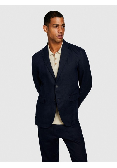 Sisley %100 Keten Astarsız Rahat Kalıp Ceket Erkek Lacivert Ceket - 324p2aghsw01q