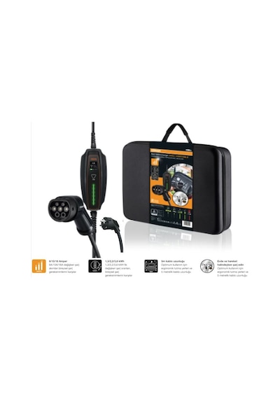 Osm Şarj Kablosu - Battery Charge Portable Tip 2 16a 5 Metre Taşınabilir Ev Tipi Araç Şarj Cihazı MR00-OSM-OPC20A05