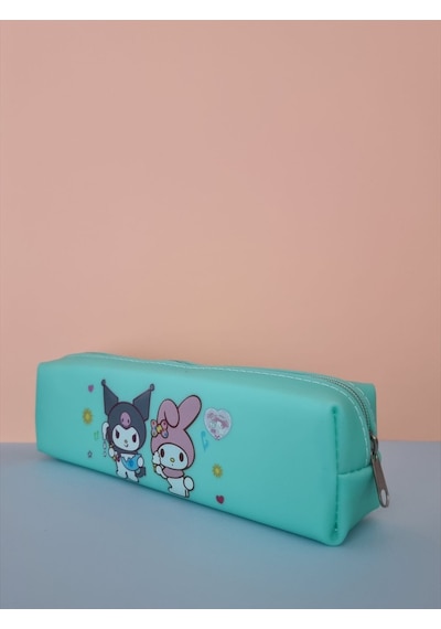Kuromi My Melody Hello Kitty Cinnamoroll Figürlü Yumuşak Silikonlu Kalem Kutusu Kalemlik - Yeşil