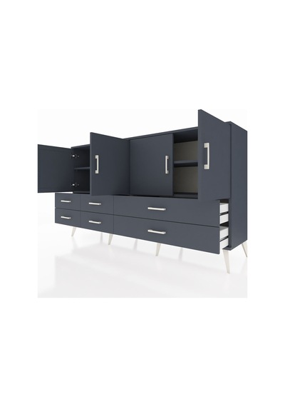 Hyperion Konsol 6 Raflı 6 Çekmeceli 4 Kapaklı 176x44x99 Antrasit- Antrasit-antrasit Hyperion Konsol 6 Raflı 6 Çekmeceli 4 Kapaklı 176x44x99 Antrasit- Antrasit-antrasit