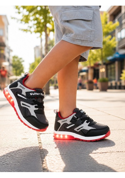 Mini Bonito Erkek Çocuk Cırtlı Bağcıklı Sneaker Günlük Spor Ayakkabı Füme
