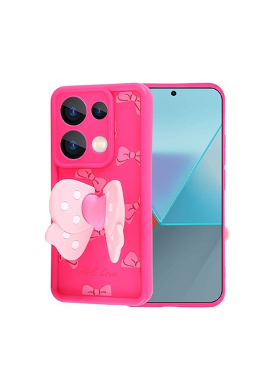 Xiaomi Redmi Note 13 Pro 4g Uyumlu Kanatlı Kelebek Figürlü Standlı Kadın Telefon Kılıfı Kapak