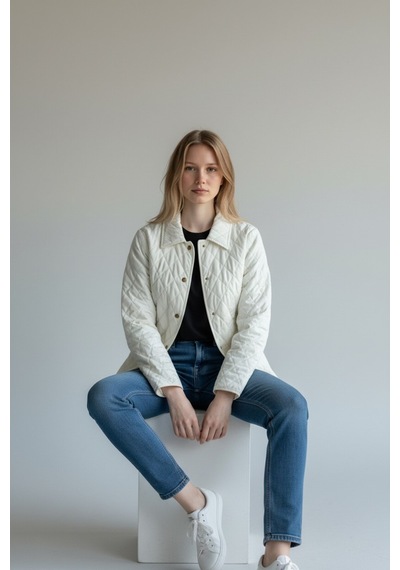 CottonCool Kadın Kapitone Mont Krem