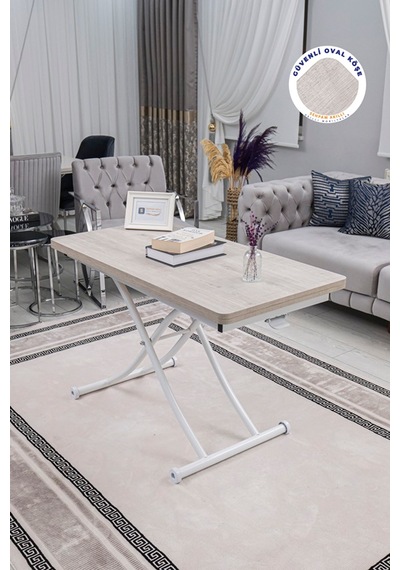 Juppo Üst Tabla Mdf Lizbon Oval Köşe Alt Beyaz İçe K